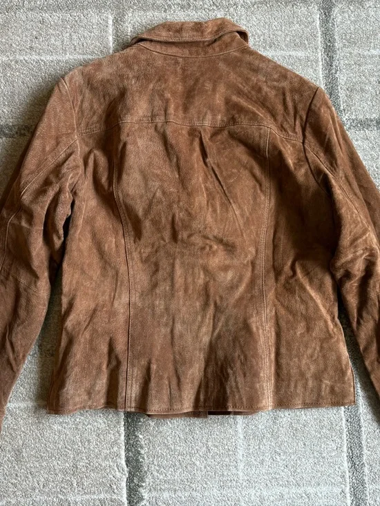 Coldwater Creek Women's Brown Suede Button-Front Jacket Size L NWT - Picture 14 of 14